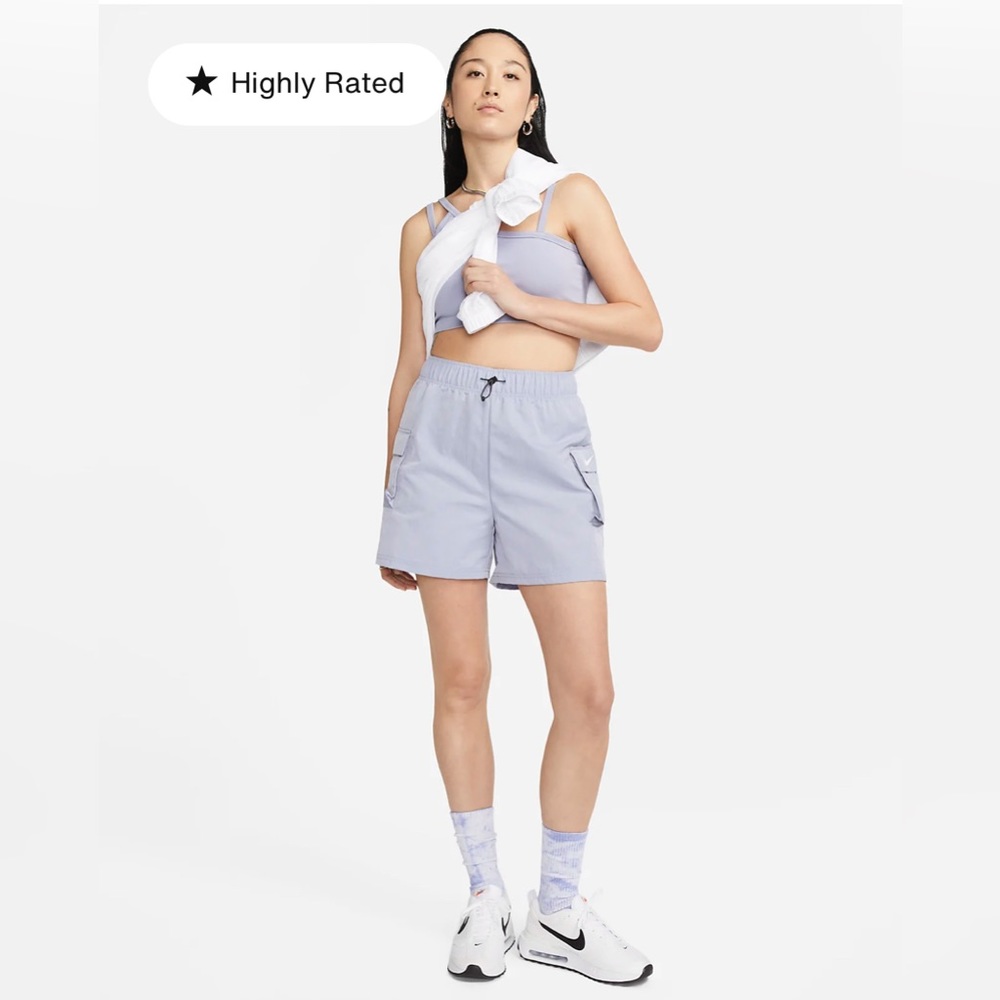NWT Nike Sportswear Essential Womens Woven High Rise Shorts Loose Fit Size M